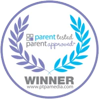 A badge of the winner in the Parent Tested Parent Approved plebiscite for the Nosiboo Pro Electric Nasal Aspirator