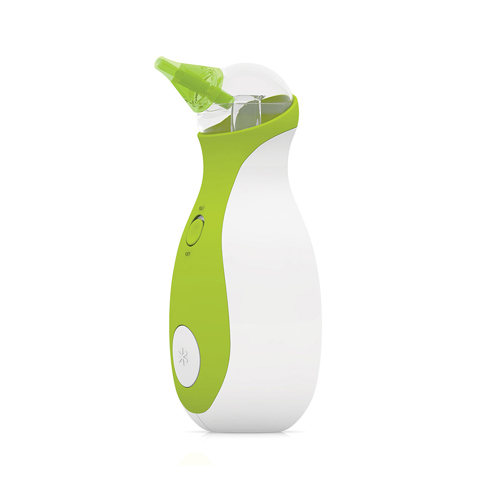 Nosiboo Go Portable Nasal Aspirator for babies to clear little noses on the go: angled view